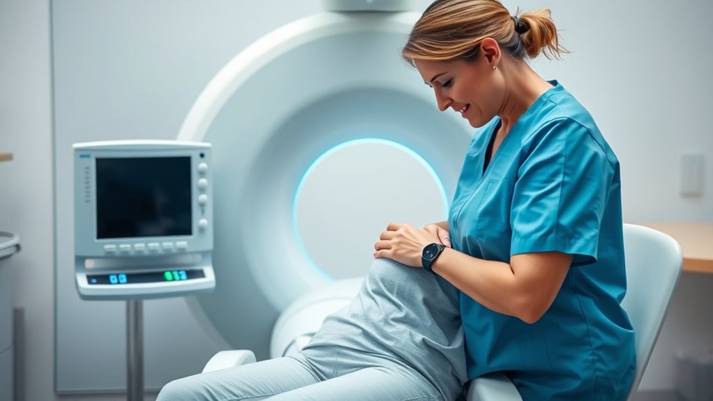 Brustkompression für klare Bildgebung