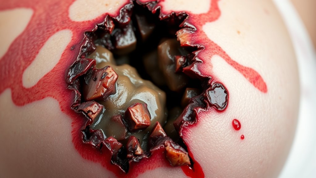 Tumorinvasion verursacht Hautgeschwüre