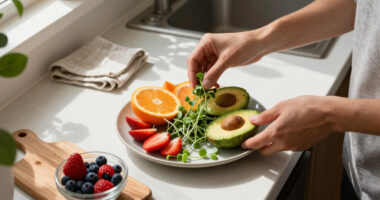 Healthy Eating Fruits And Microgreens